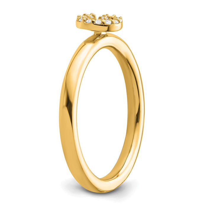 High-quality 14K Gold Stackable Diamond Initial "G" Ring - Stylish Luxury!-5