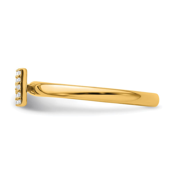 14K Gold Stackable Diamond Initial H Ring