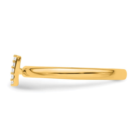 Shop 14K Gold Stackable Diamond Initial "I" Ring - Stylish Luxury Design