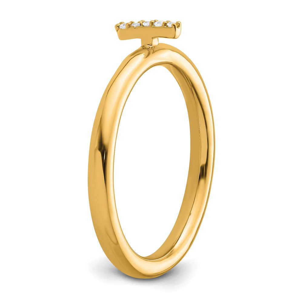 Shop 14K Gold Stackable Diamond Initial "I" Ring - Stylish Luxury Design