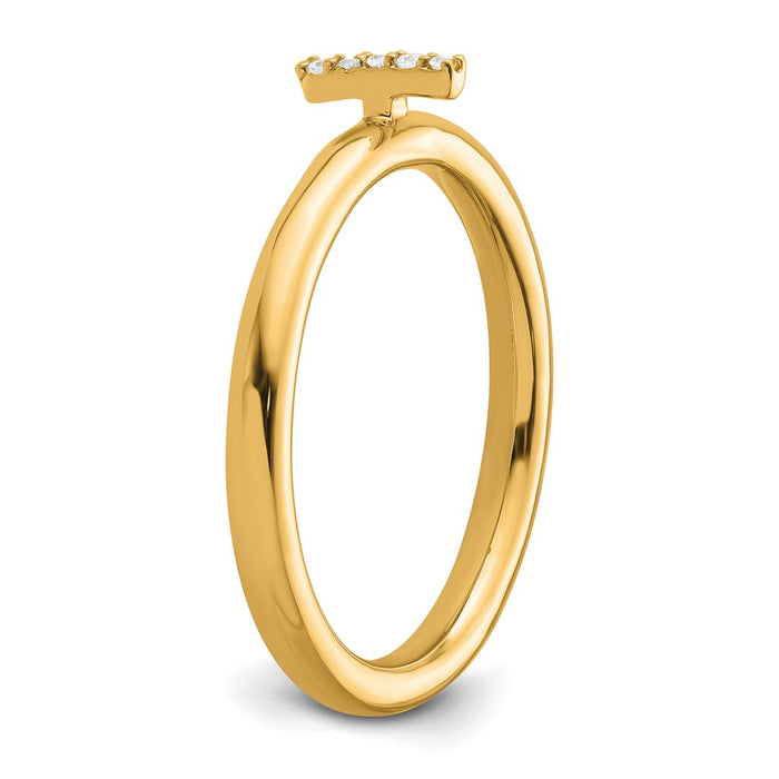 Shop 14K Gold Stackable Diamond Initial "I" Ring - Stylish Luxury Design-5