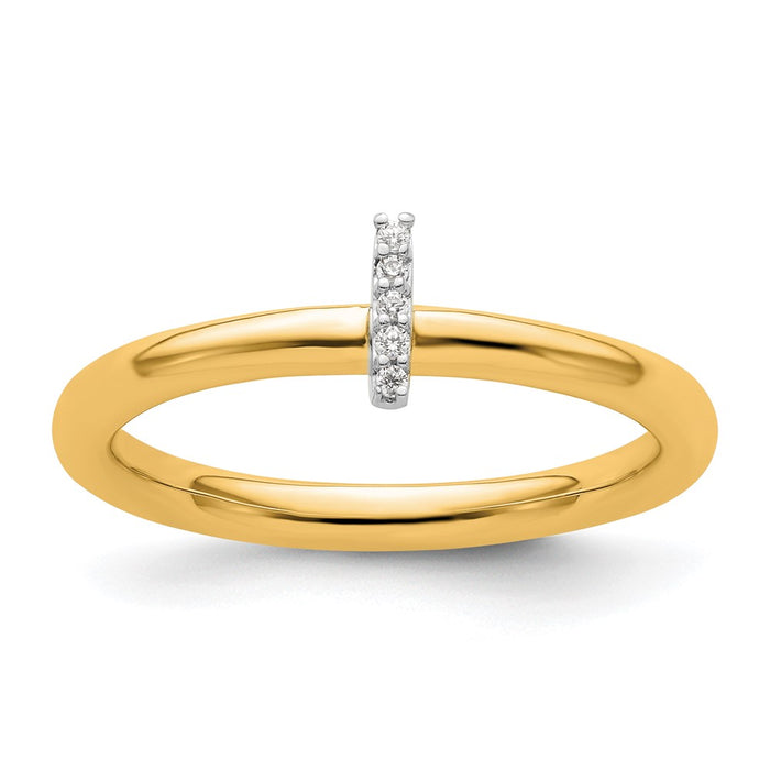 Shop 14K Gold Stackable Diamond Initial "I" Ring - Stylish Luxury Design-1