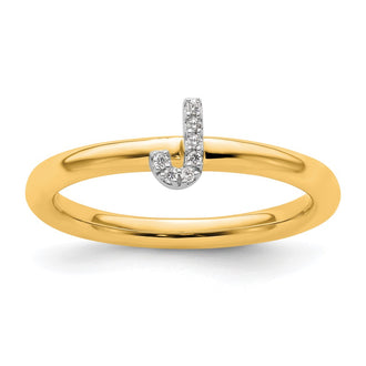 Buy Stylish 14K Gold Stackable Initial J Diamond Ring - Luxury Design, Affordable Price