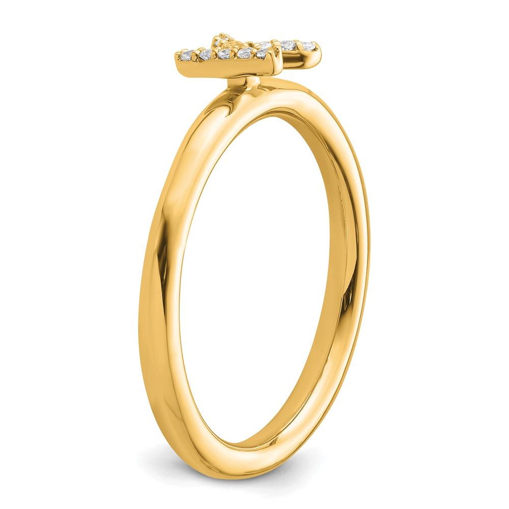 Exclusive 14K Gold Stackable Diamond Initial K Ring - Stylish Luxury Gift