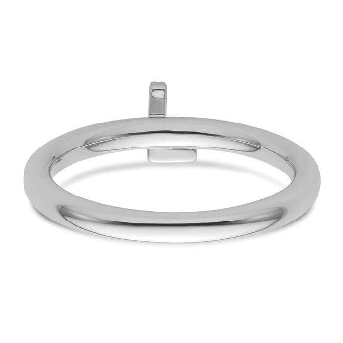 Buy Stylish 14K White Gold Diamond Initial "L" Stackable Ring - 0.85mm-4