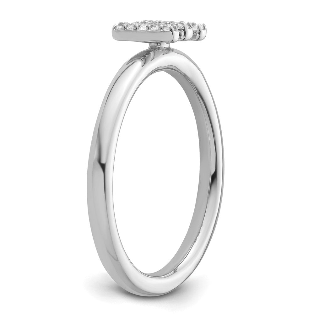 Buy Exclusive 14K White Gold Diamond Initial "M" Stackable Ring - Stylish Value