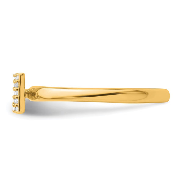 14K Gold Stackable Diamond Initial "M" Ring