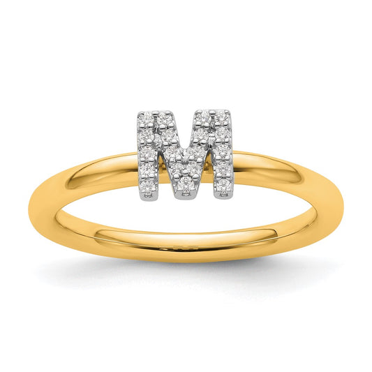 Buy Stylish 14K Gold Stackable Diamond Initial "M" Ring - Luxury Value!