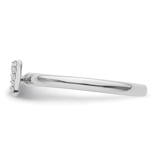 Shop Stylish 14K White Gold Diamond Initial "N" Stackable Ring - Affordable Luxury