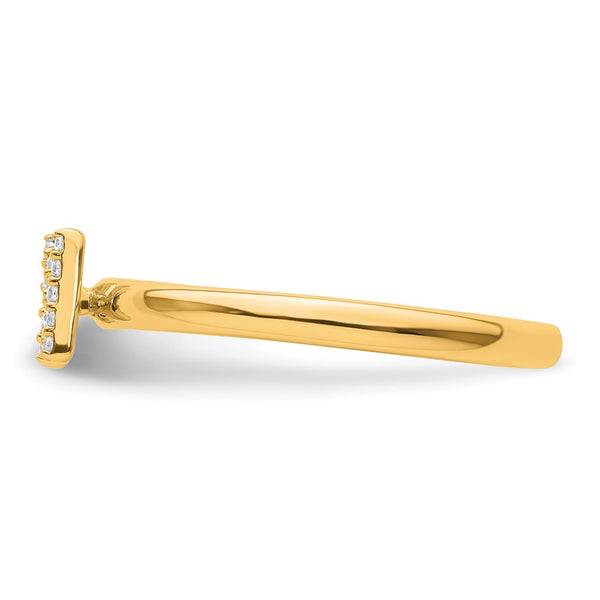 14K Gold Stackable Diamond Initial N Ring