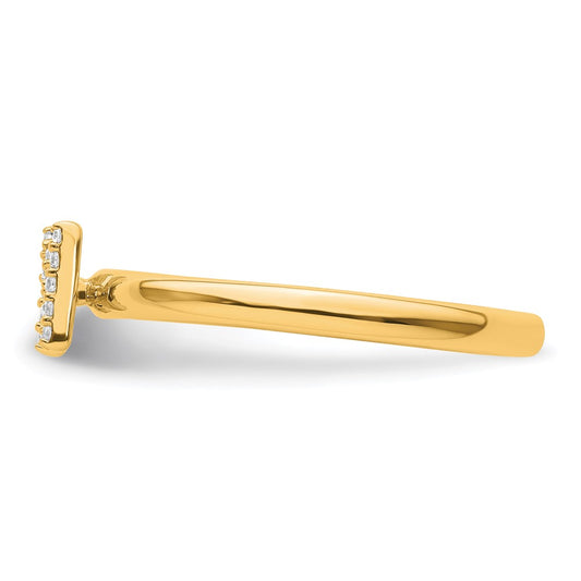 Shop Exclusive 14K Gold Stackable Diamond Initial N Ring - Stylish Luxury Jewelry