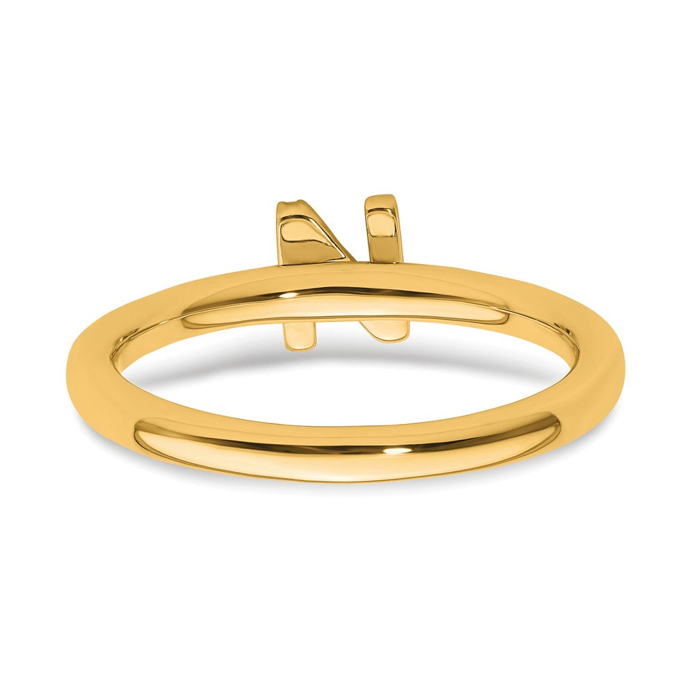 Shop Exclusive 14K Gold Stackable Diamond Initial N Ring - Stylish Luxury Jewelry