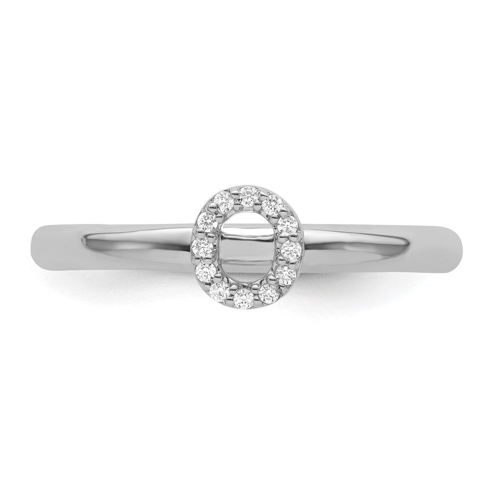 Buy Stylish 14K White Gold Diamond Initial "O" Stackable Ring - Luxury Value
