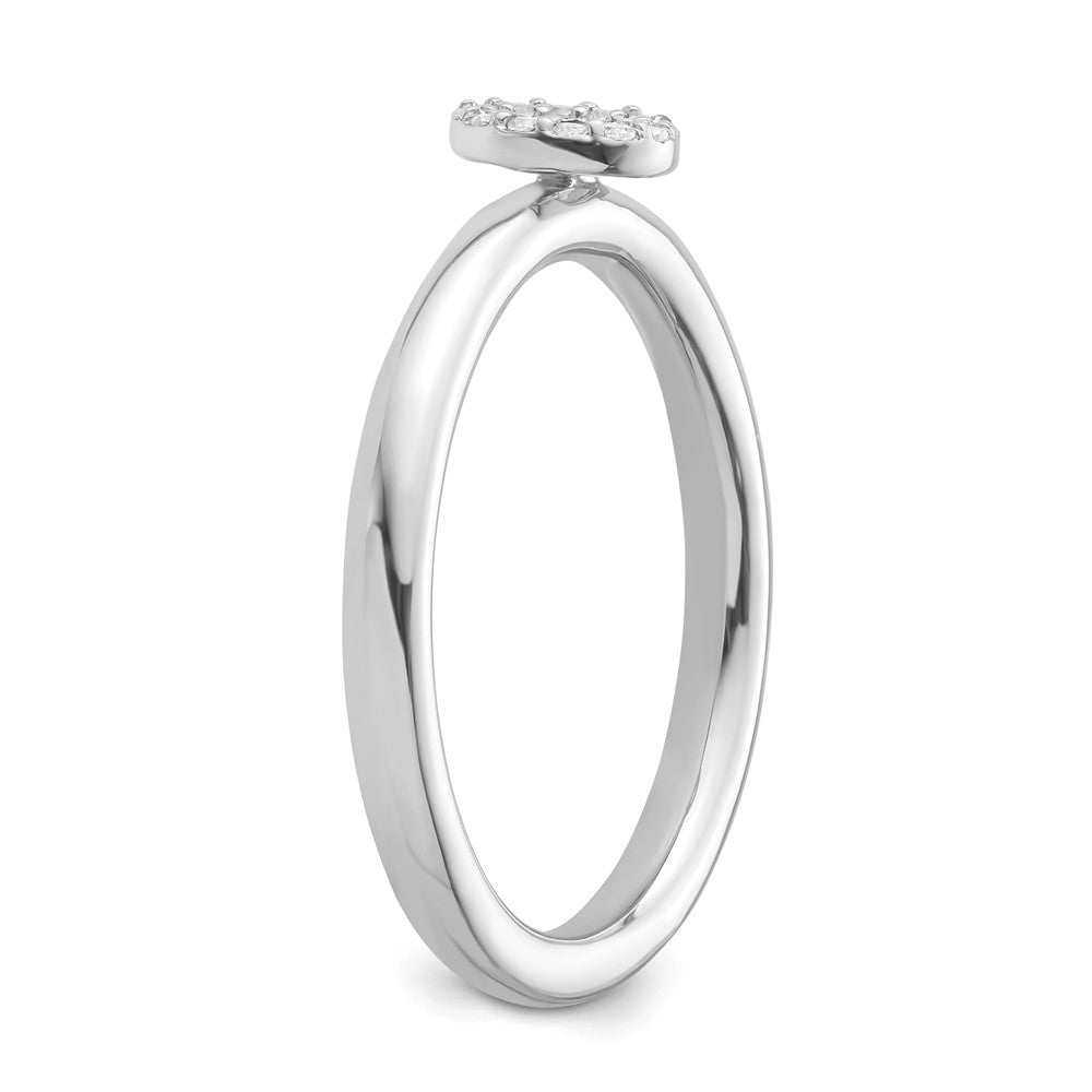 Buy Stylish 14K White Gold Diamond Initial "O" Stackable Ring - Luxury Value