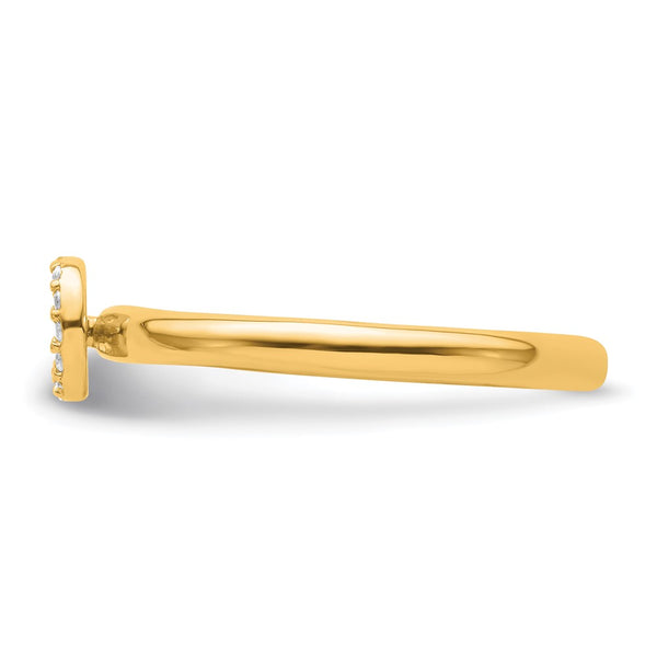 14K Gold Stackable Diamond Initial "O" Ring