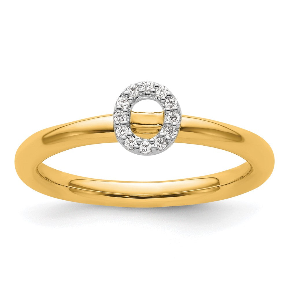 Shop 14K Gold Stackable Diamond Initial "O" Ring - Stylish and Affordable Luxury!