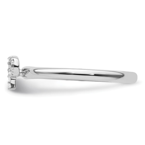 14K White Gold Diamond Initial P Stackable Ring
