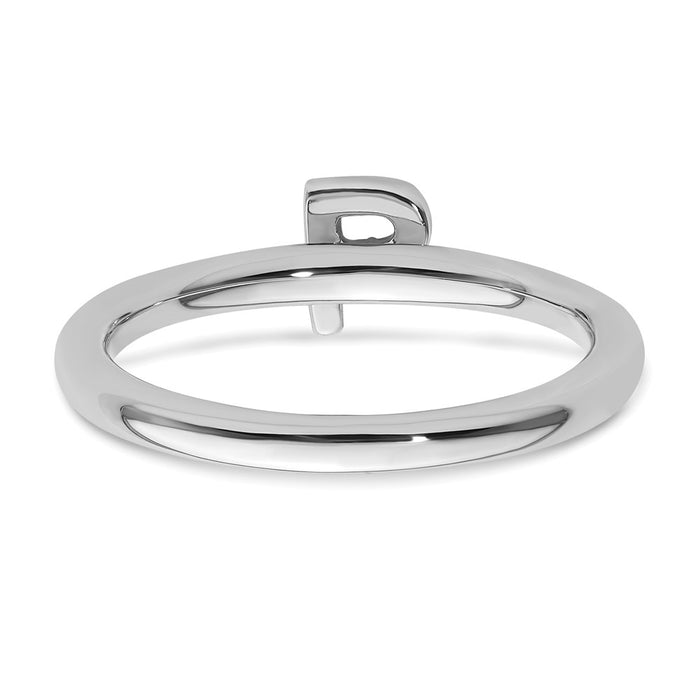 Exclusive 14K White Gold Diamond Initial P Stackable Ring - Stylish Value!-4