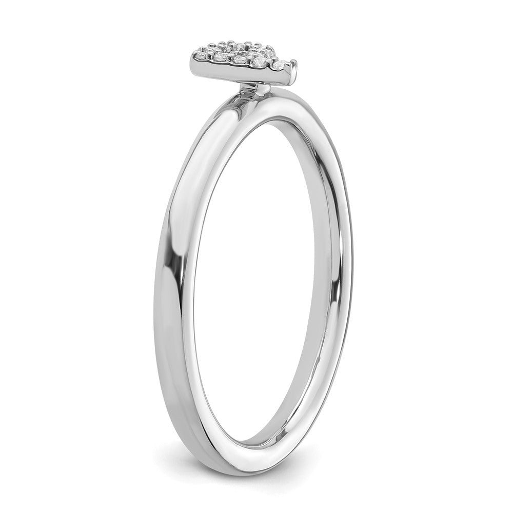 Exclusive 14K White Gold Diamond Initial P Stackable Ring - Stylish Value!