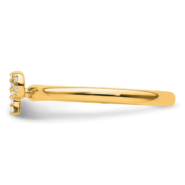 14K Gold Stackable Diamond Initial P Ring