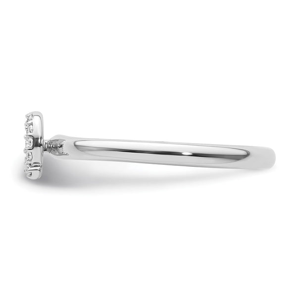 14K White Gold Diamond Initial Q Stackable Ring