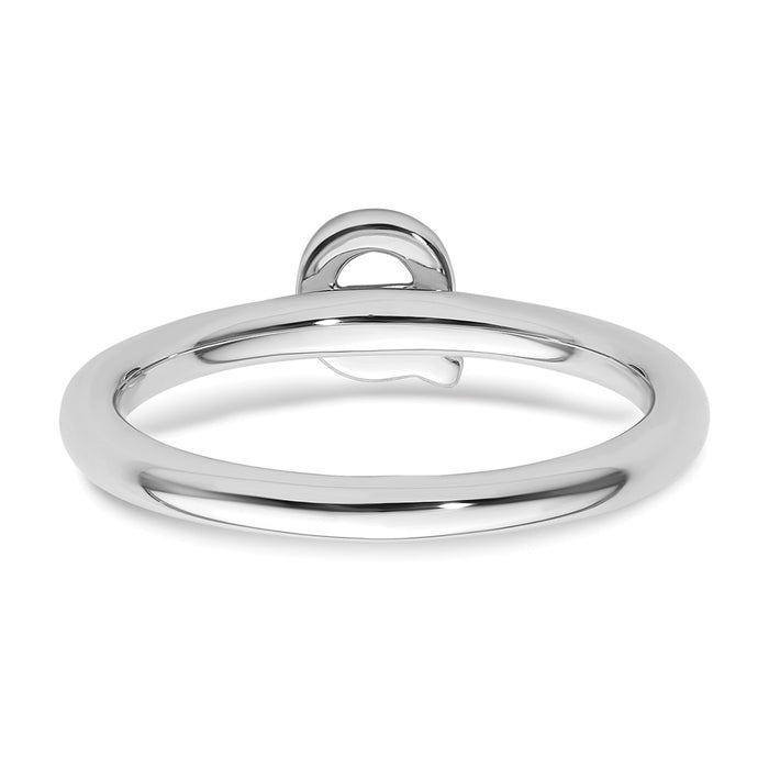 Exclusive 14K White Gold Diamond Initial Q Stackable Ring - Stylish Luxury!-4