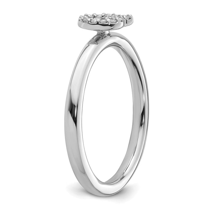 Exclusive 14K White Gold Diamond Initial Q Stackable Ring - Stylish Luxury!-5