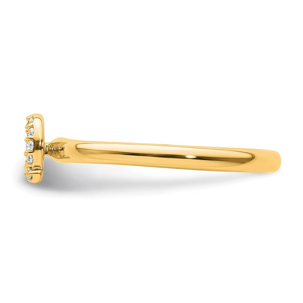 14K Gold Stackable Diamond Initial "Q" Ring