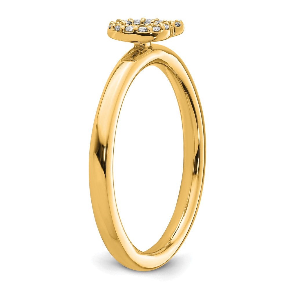 Buy Stylish 14K Gold Stackable Diamond Initial "Q" Ring - Luxury Value!