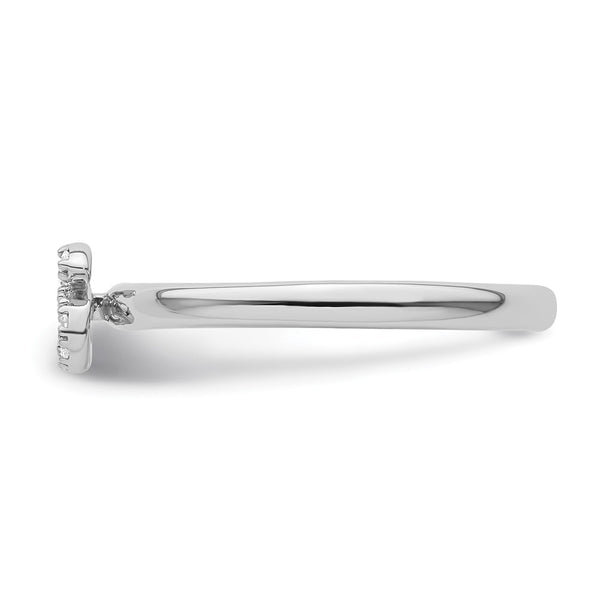 14K White Gold Diamond Initial S Stackable Ring