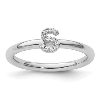 Exclusive 14K White Gold Diamond Initial S Stackable Ring - Stylish Value!