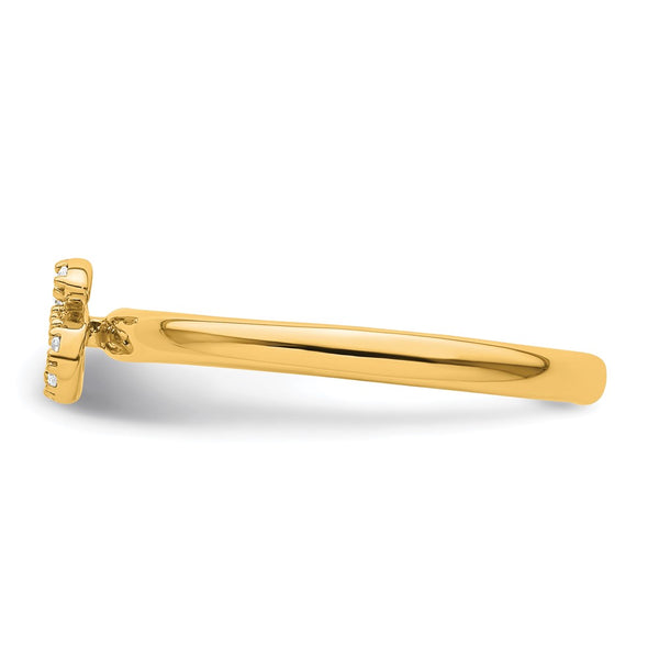 14K Gold Stackable Diamond Initial S Ring
