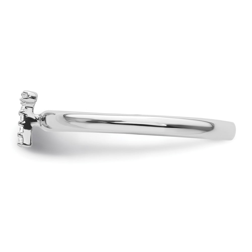 Shop Stylish 14K White Gold Diamond Initial T Stackable Ring - Affordable Luxury!