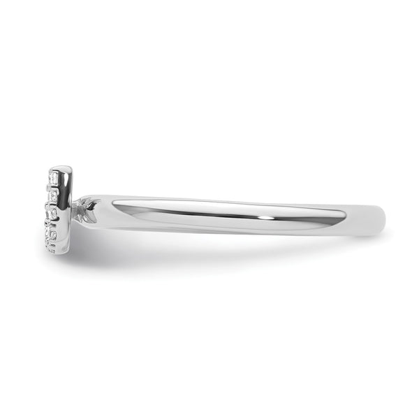 14K White Gold Diamond Initial "U" Stackable Ring