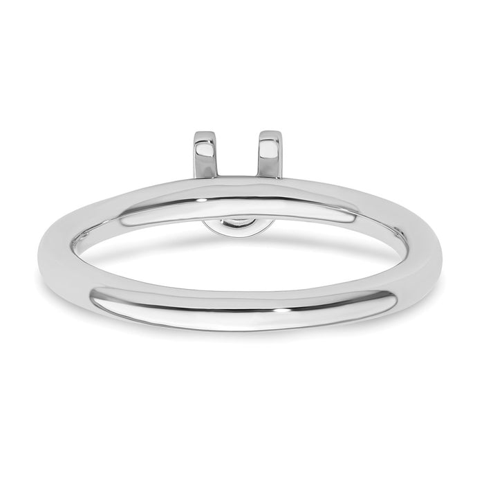 Buy Stylish 14K White Gold Diamond Initial "U" Stackable Ring - Affordable Luxury-4