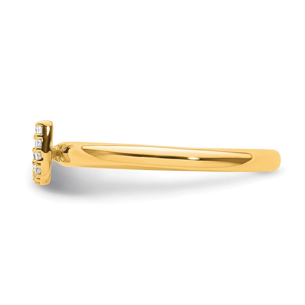 14K Gold Stackable U Initial Diamond Ring