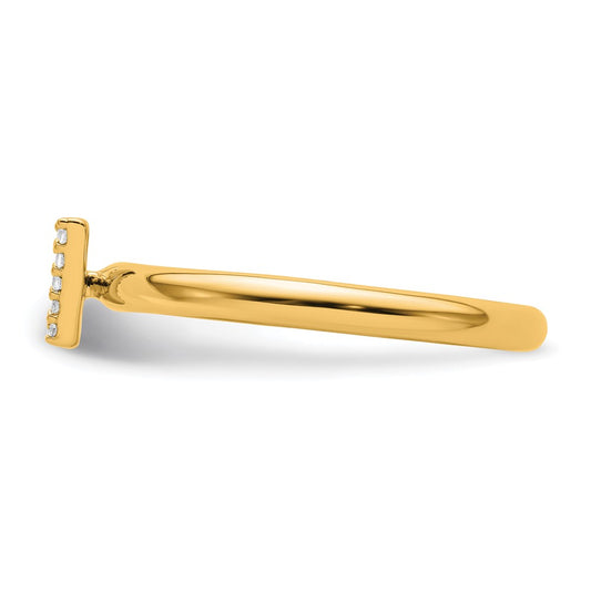 Shop Stylish 14K Gold Stackable Diamond Initial V Ring - Luxury Jewelry Deal