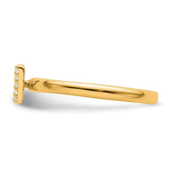 14K Gold Stackable Diamond Initial "W" Ring