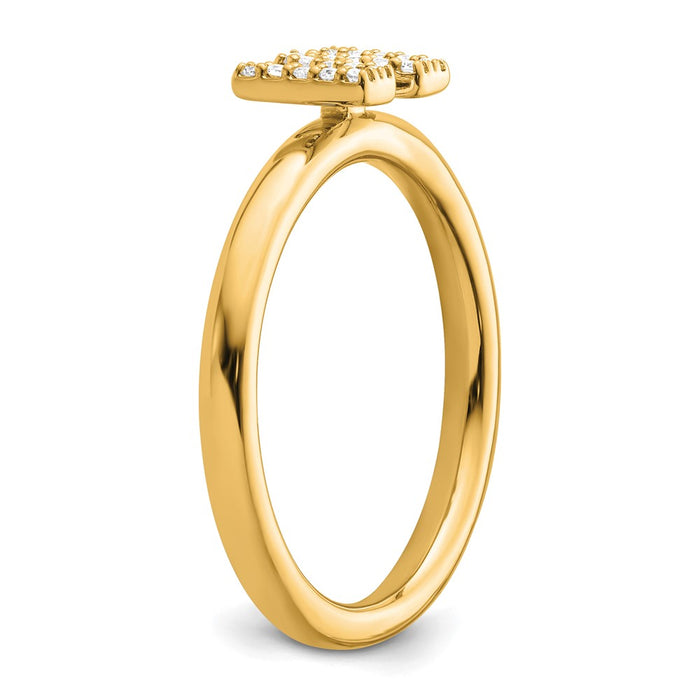 Shop High-Quality 14K Gold Stackable Diamond Initial "W" Ring - Stylish Value!-5
