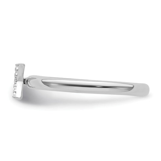 High-Quality 14K White Gold Diamond Initial X Stackable Ring - Stylish Value!