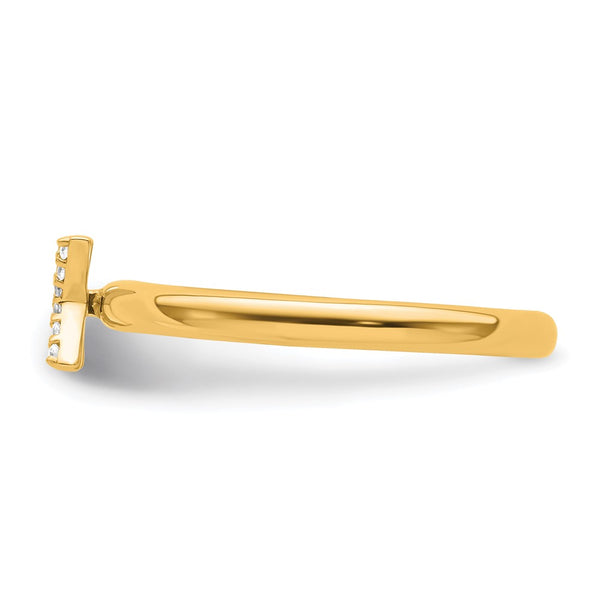 14K Gold Stackable Diamond Initial "X" Ring