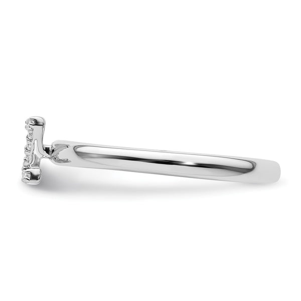 14K White Gold Diamond Initial Z Stackable Ring