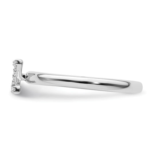 Shop Stylish 14K White Gold Diamond Initial Z Stackable Ring - Clearance Price