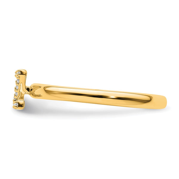 14K Gold Stackable Diamond Initial Z Ring