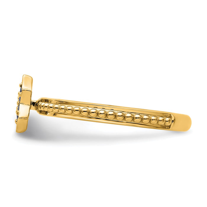 Buy Stylish 14K Gold Stackable Ring with Created Sapphire - Exclusive Design-3