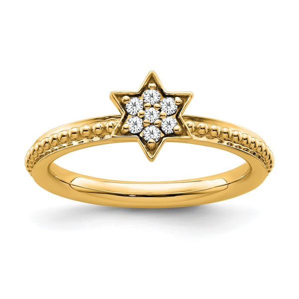 14K Diamond Star Stackable Ring - Style GR1-1011110