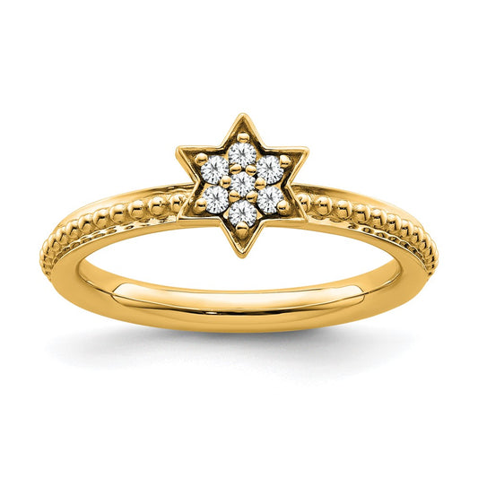 Exclusive 14K Diamond Star Stackable Ring - Stylish & Affordable Luxury