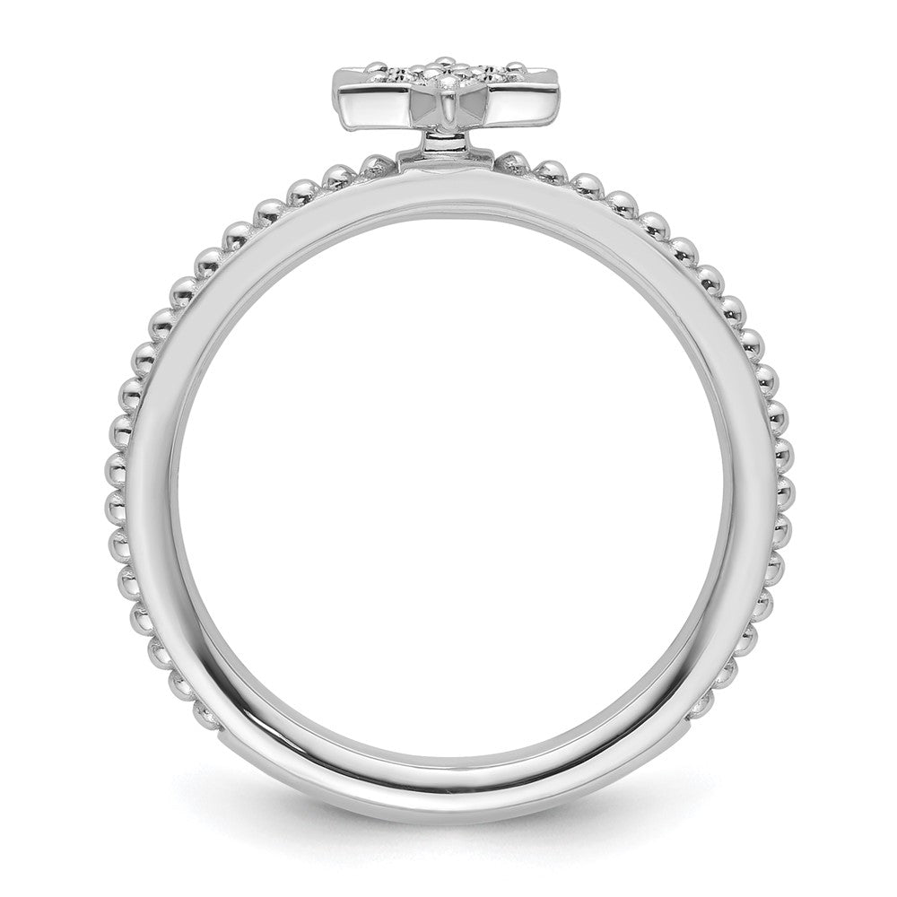 Shop Stylish 14K White Gold Diamond Star Stackable Ring - Luxury Design