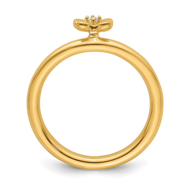 14K Gold Stackable Diamond Butterfly Ring