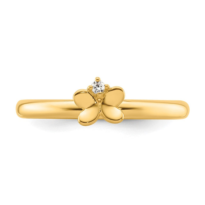 High-Quality 14K Gold Stackable Diamond Butterfly Ring - Stylish Value!-4